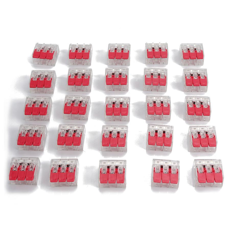 60Pcs 3 Holes 221-413 Wire Connector Push-In Terminal