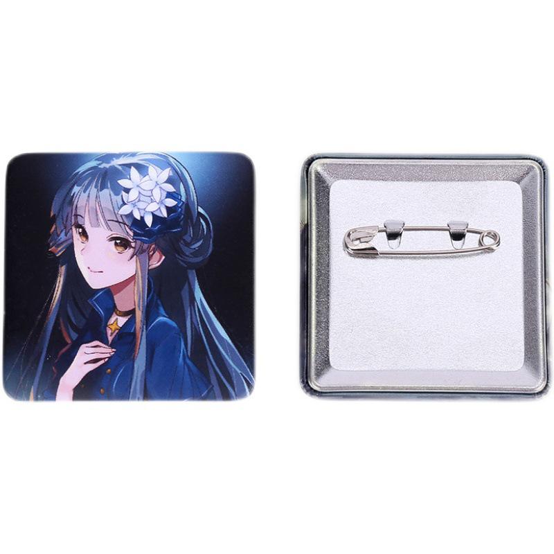 85*30MM Metal Anime Brooch: Custom Long Strip Tinplate Chest Badge
