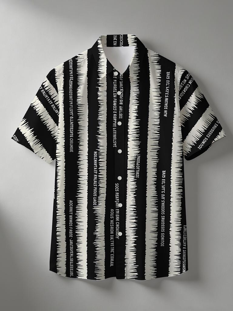 Hawaiian Style Short Sleeve Shirt Summer New Men'S Youthful Fashion Casual Wear, Design Cool Top, Digital Print Full Print This Is a Perfect Gift