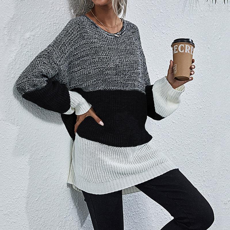 Women's Sweater, Striped, Color-Block for Fall and Winter