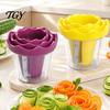 Easy Vegetable Curler for Beginners 2Pcs Flower Cutter Tool, Manual Spiral Slicer Carrot Cucumber Radish, Handheld Spiralizer Hard Vegetables