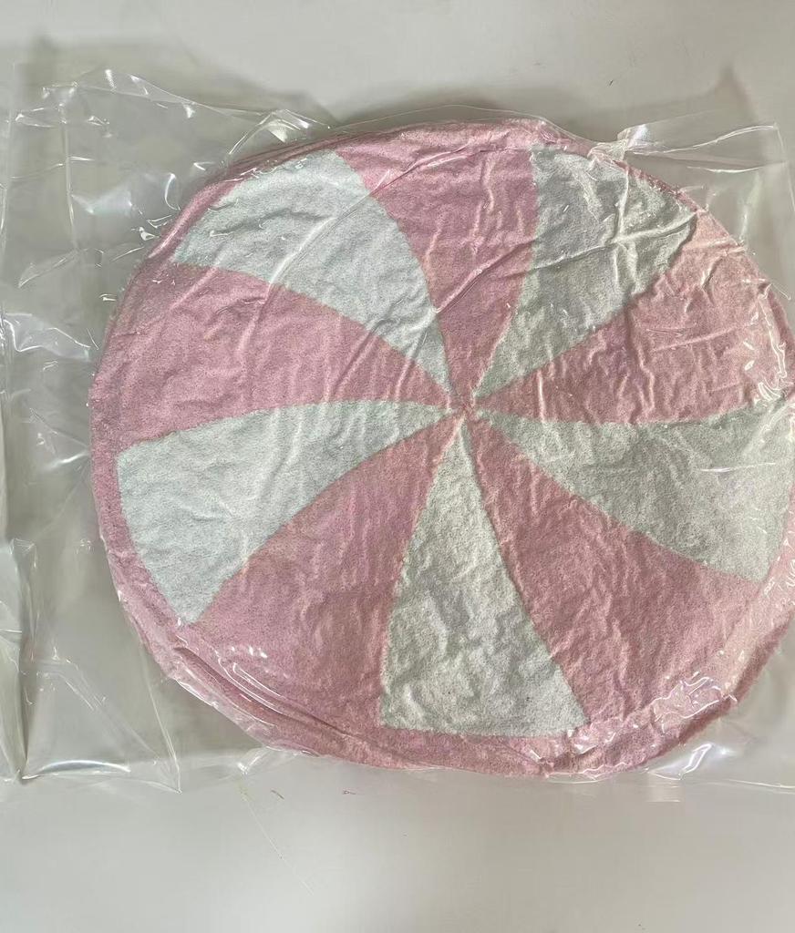Creative Pink Round Candy Plush Pillow - Christmas Cushion Decoration