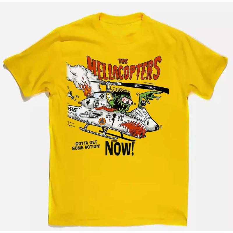 T-shirt jaune The Hellacopters Gotta Get Some Action, pleine taille S 5XL S разноцветный