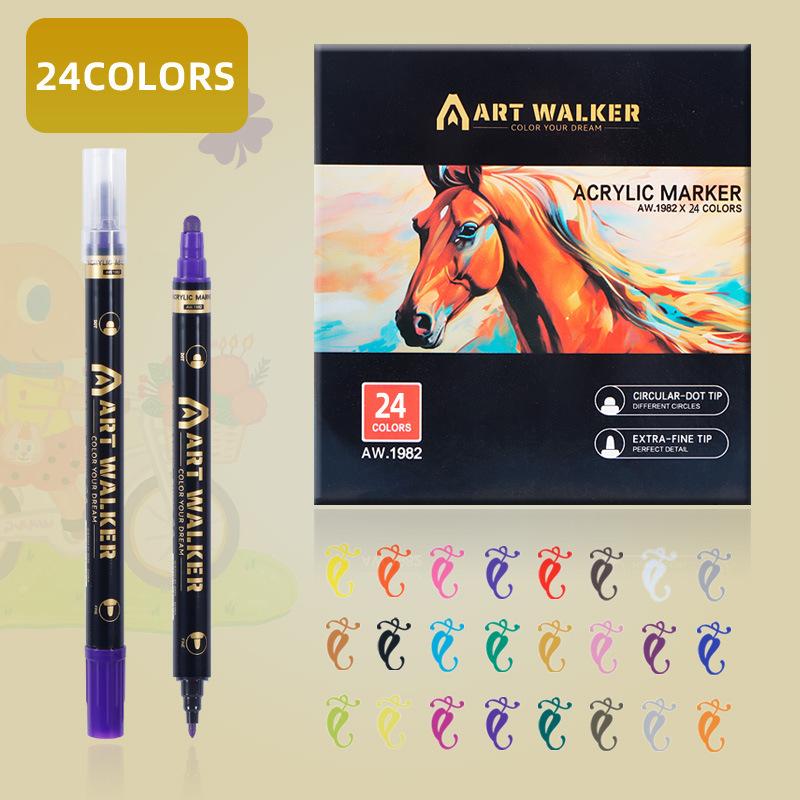 36 Colors Set Stackable Graffiti Marker Paint Pen Art School Office Stationery Supplier DIY Dual Tip Acrylic Markers Pens