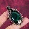 Malachite Gemstone Pendant Copper Wire Wrapped Handmade Pendant Antique Jewelry
