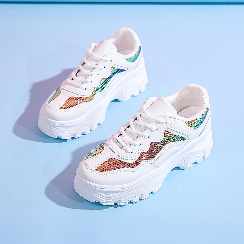 Dad's Shoes, Thick Soled Breathable White Shoes for Spring and Autumn, Student Casual Sports Shoes