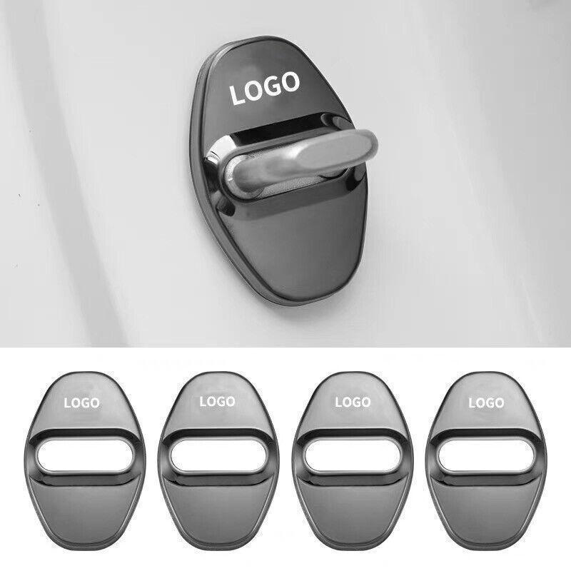For Nissan Rogue   2024 Black Stainless Steel Door Lock Striker Cover 4X