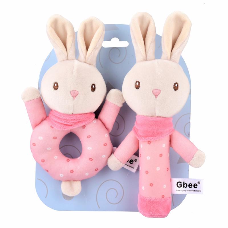 Gbee Plush Animal Baby Rattle - Infant Soothing & Education Toy