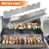 Grill Skewers Holder 2-Piece Stainless Steel BBQ Skewer Rack Heat-Resistant Barbecue Stand Grilling Tools For Meat Vegetable