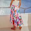 Women's Spring Summer New Fashion Casual Printed Bohemian Medium Length Half Length Skirt for Women