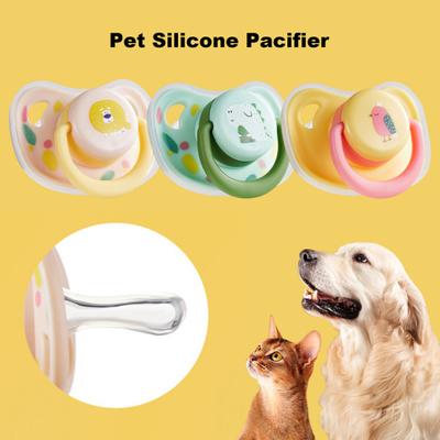 3Pcs Pet Dog Silicone Pacifier Dog Pacifier Chew Toy Cartoon Puppy Kitten Calming Comforter for Small Dogs Cats