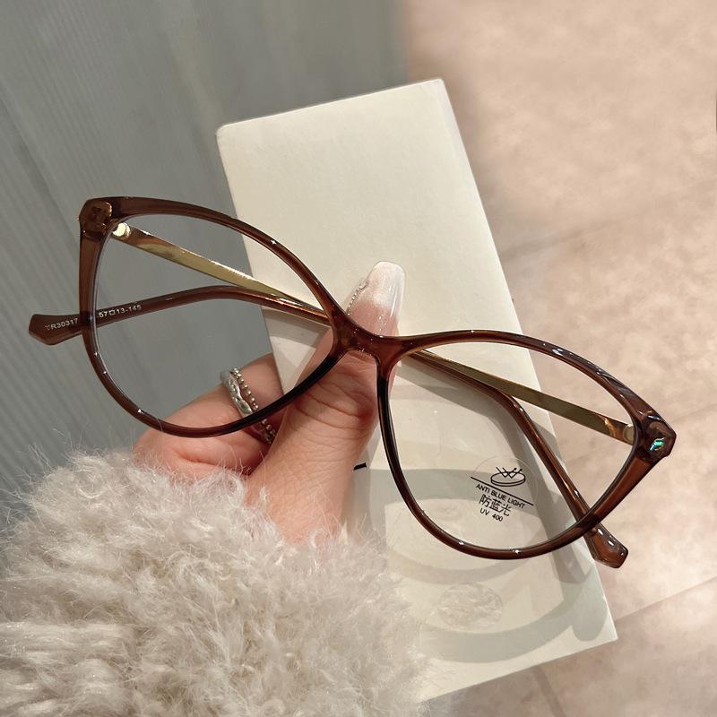 Timeless Style Men's Style Eyeglasses Frame Cat-eye Shape TR90 Material Superior Quality Women Glasses Blue Lightweight Filtering Women's Eyeglasses