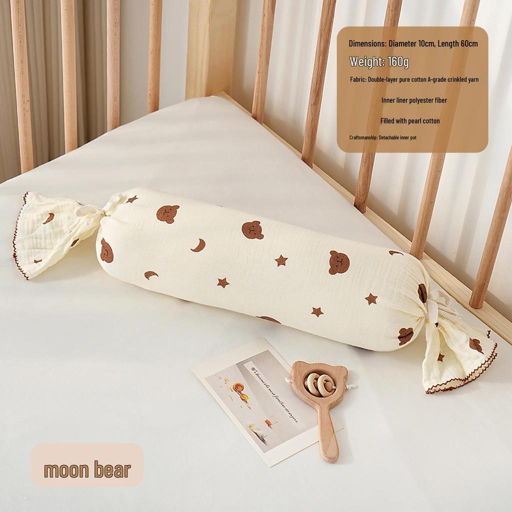 Almohada de Soporte Lateral para Dormir para Niños - Almohada Cilíndrica de Algodón Puro para Abrazar