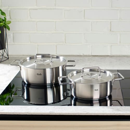 Fissler Pure Collection Casserole, 20cm, with Stainless Steel Lid, Gas and Induction Compatible, Made in Germany, Silver, 086-124-20-000 (Official Pro