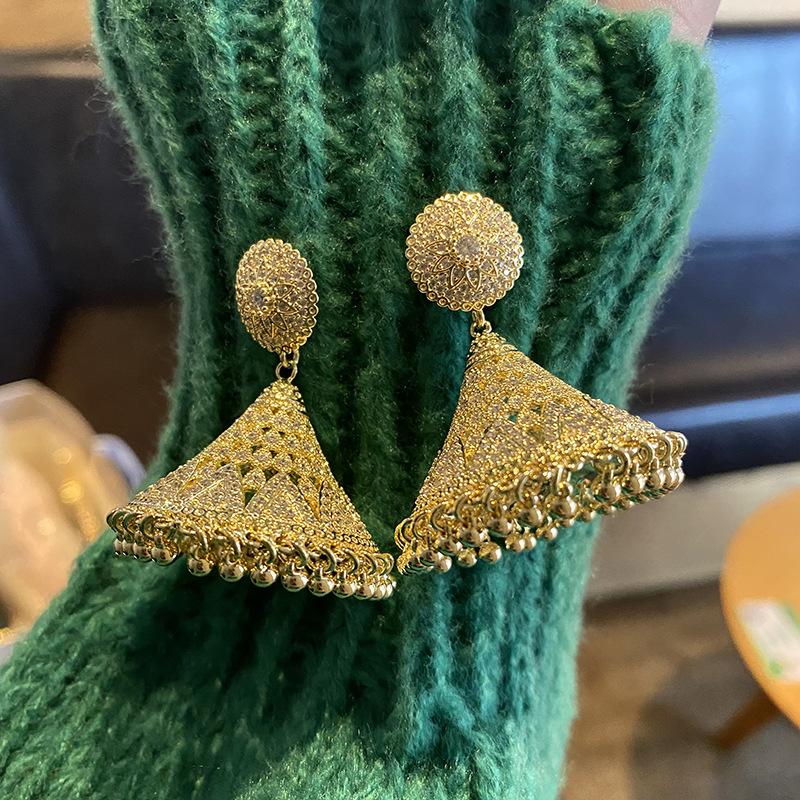 Steady Gun cercei negri legănați pentru femei, stil etnic, bijuterii de personalitate, cercei cu clopoțel de vânt, cercei leagăn pentru femei