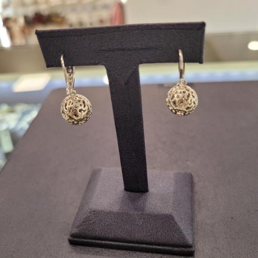 ARTRIA Front Cubic Ball Hook E Silver Needle Earrings CHAERET0023WHF