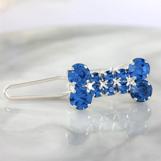Pet Barrettes Rhinestone Inlaid Pet Grooming Anti-fade Novelty Dogs Bone Hair Clips for Long-haired Dog
