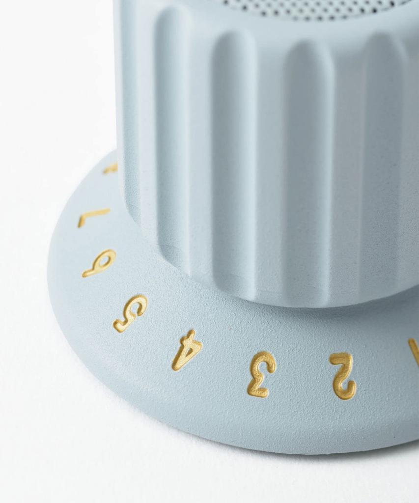 BRUNO Bruno Volume Knob Speaker, Wireless Bluetooth, IPX4 Waterproof, Volume Adjustment, Magnet Included, Perfect for Bathtime, Blue Gray, BDE060-BGY