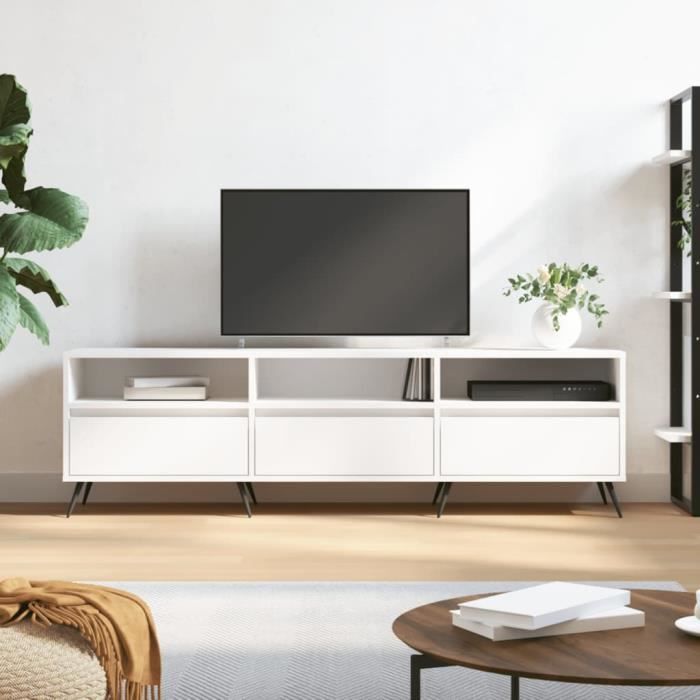 VidaXL Meuble TV blanc 150x30x44,5 cm bois d'ingénierie 831252