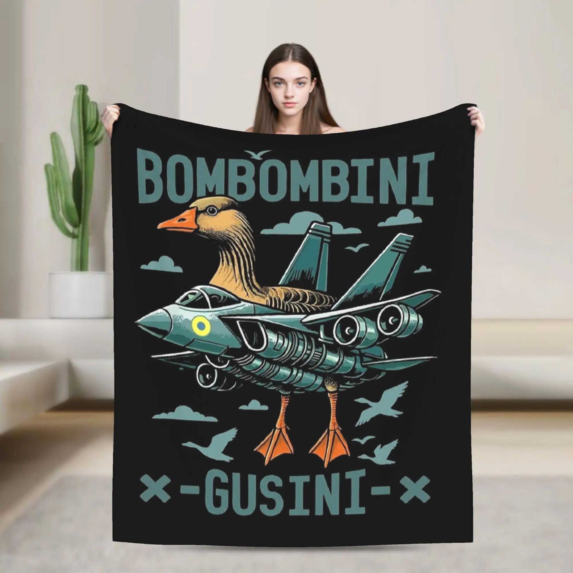 

Soft Warm Flannel Throw Blanket for Kids Adults Boy Girl Travel Blanket Bombombini Gusini Italian Brainrot Memes Design Bedsprea 40x50inch 101x127cm