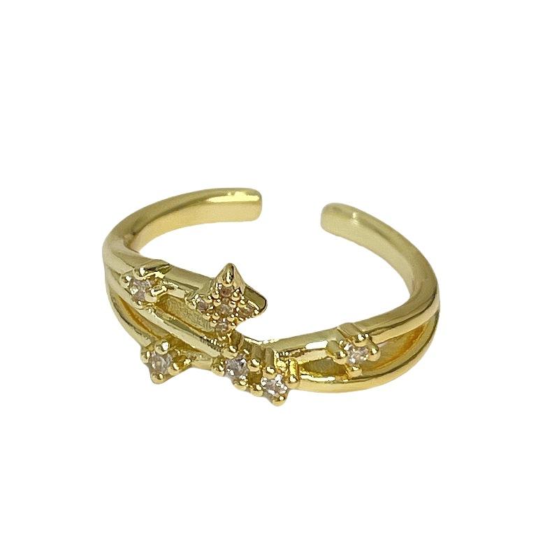 Mittelalterlicher Gold Retro Kleiner Gelber Diamant Zir*****Stiftring Modisch Und Schlicht Personalisierter Zeigefingerring