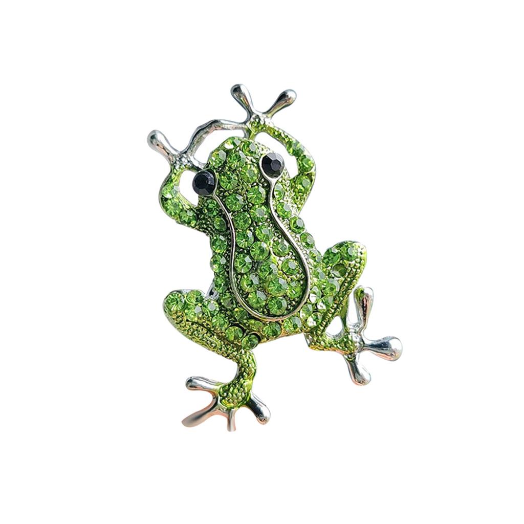 Sparkling Crystal Frogs Animal Brooch Elegant Rhinestones Decoration Jewelry Gift For Women Dress Coat Accessories
