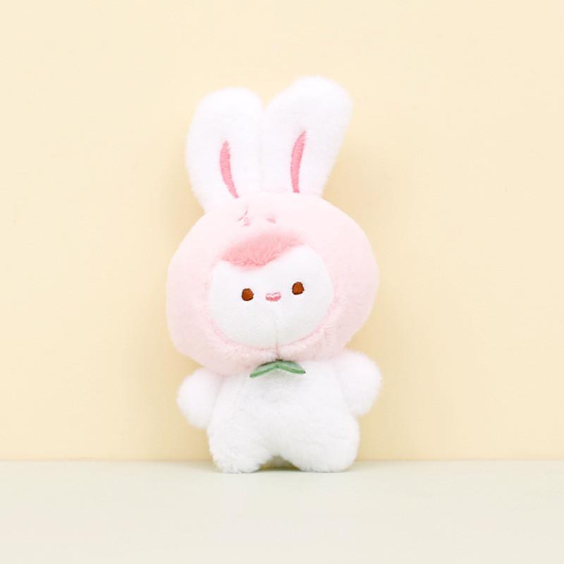 Adorable Cartoon Bunny Plush Keychain Colorful Stuffed Rabbit Bag Charm Gift