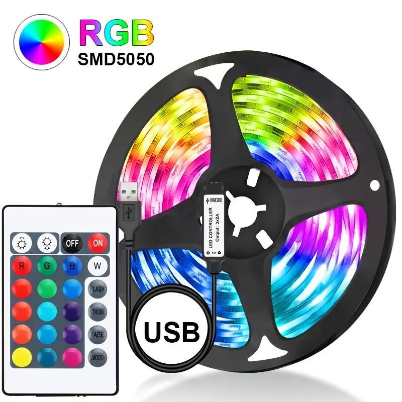 

Светодиодные ленты USB Bluetooth App Control LED Lights для телевизора RGB 5050 Гибкая лента диодов Подсветка телевизора Украшение комнаты 1m
