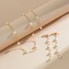 European and American French Commuter Temperament Pearl Chain Necklace, Simple Geometric Round Bead Fringed Item Set