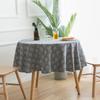 Round Cotton Linen Tablecloth 150cm Modern Minimalist Marble Print Dining Table Cover Kitchen Home Decor