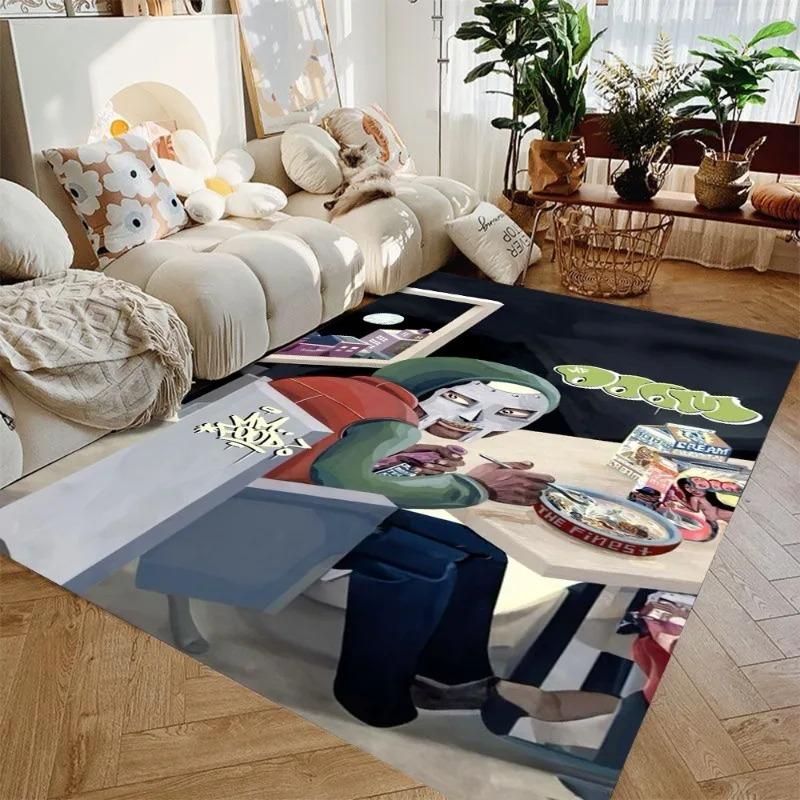  Doom Album Cover Rug, Hip-Hop Album Cover Decoration MF DOOM Hip-hop Band Music Decorative Rug Modern Home Popular Carpet