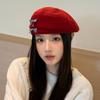 Sweet wind cute bow beret autumn and winter hat women's fashion versatile face little painter hat