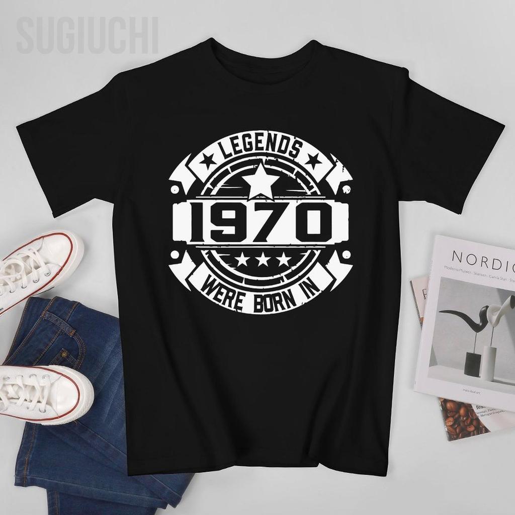 Vintage 1970 Legends Were Born In Retro 70s Style Birthday Unisex Tshirt Tees Tshirt Oneck T Shirts Unisex Clothing 100 Cotton