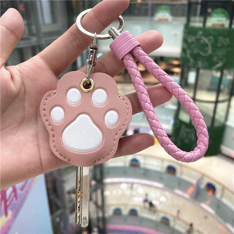 Personalized Cat Paw Keychain: Cute Women's Access Card Holder & Key Cover for Home and Vehicle