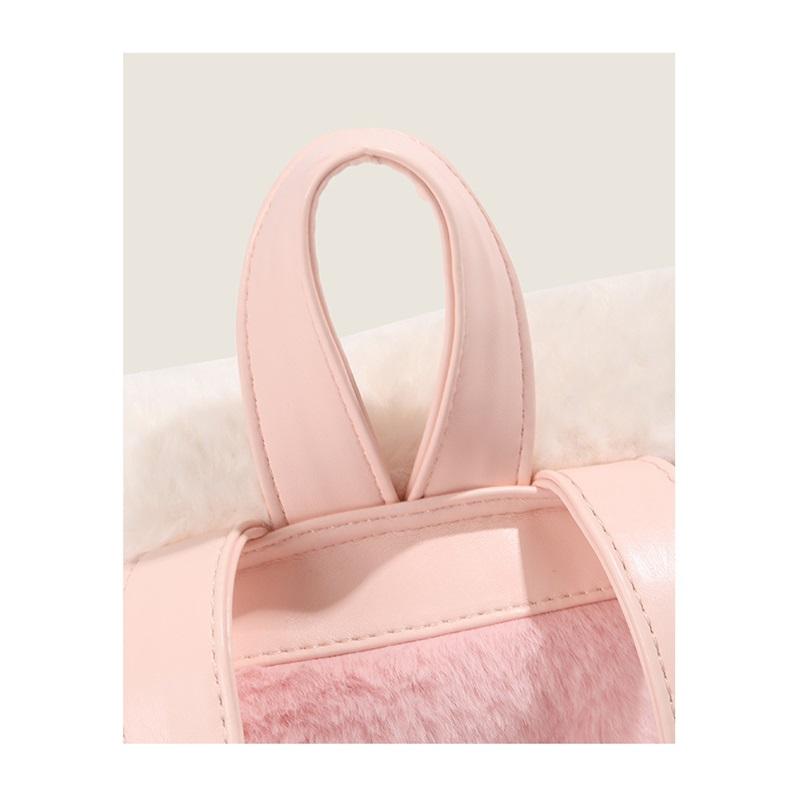 Fluffy Plush Large Capacity Backpack Cute Casual Soft Furry Daily Knapsack