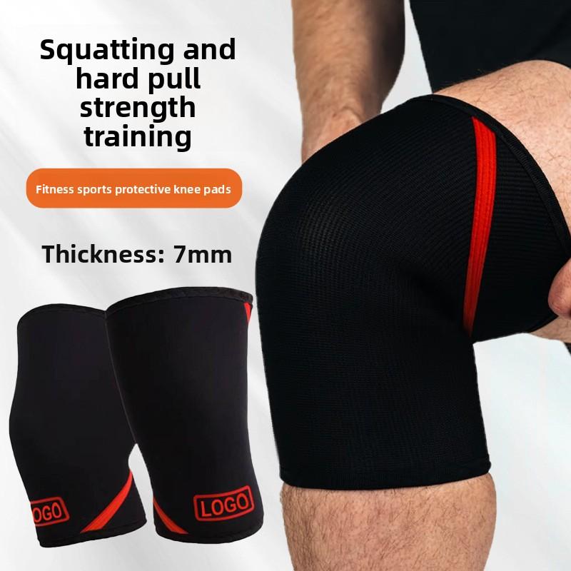 Binchi Outdoor Product Black Neoprene Knee Pads 7Mm Neoprene Knee Pads Outdoor Cycling Running Sports Training Hercules Weightlifting Fitness