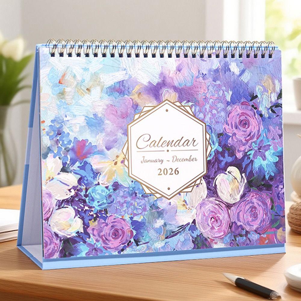 Thick Paper Standing Flip Calendar Portable Time Manegement Organizers  School Office Supplies