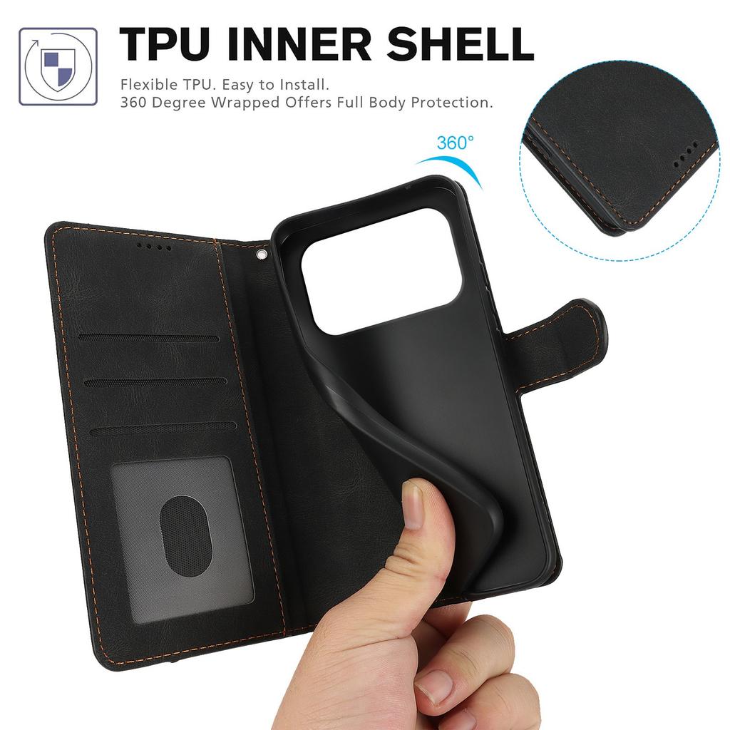 For iPhone 17 Pro Case PU Leather Phone Cover with Wallet Stand