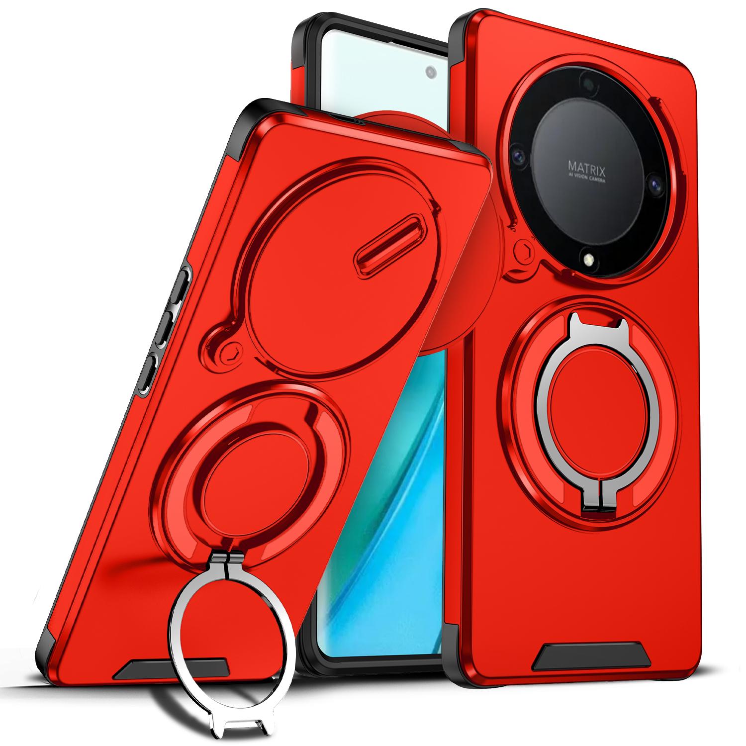 

For Honor Magic5 Lite Case Honor X9A Cover Magic 5 Lite Magnetic Ring Armor Slide Camera Lens Case Magsafe Wireless Charge Cover Honor Magic5 Lite
