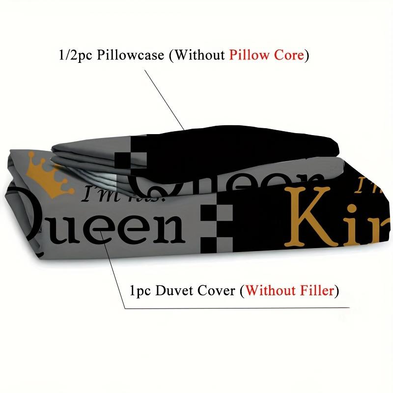Queen King Golden Crown Couple Print Fitted Sheet Set 1* Fitted Sheet+2*Pillowcases Mattress Cover Soft Breathable Bedding Set