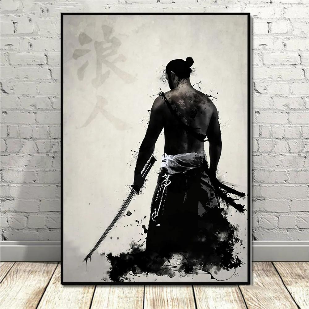 Japanese Anime Aesthetic Wall Art Game Retro Samurai HD Oil On Canvas Posters And Prints Home Bedroom Decoration Gifts