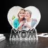 Custom 3D Crystal Photo, Personalized 3D Crystal Night Light Heart-shaped Photo Frame, Best Gift for Couple Love Women Men Wedding (MOM)