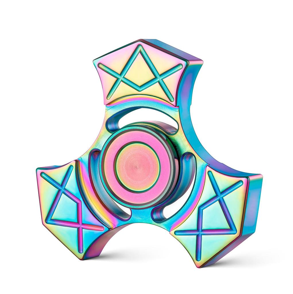 Nine-Tooth Pure Copper Metal Alloy Gear-Linked Fidget Spinner Ferris Wheel with 34-Gear Rubik's Cube Design