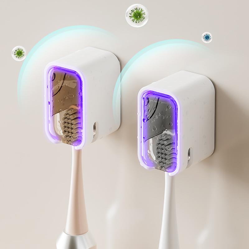 Toothbrush Holder Wall-Mounted Punch-Free Toothbrush Rack Dustproof Bathroom Electric Toothbrush Organizer