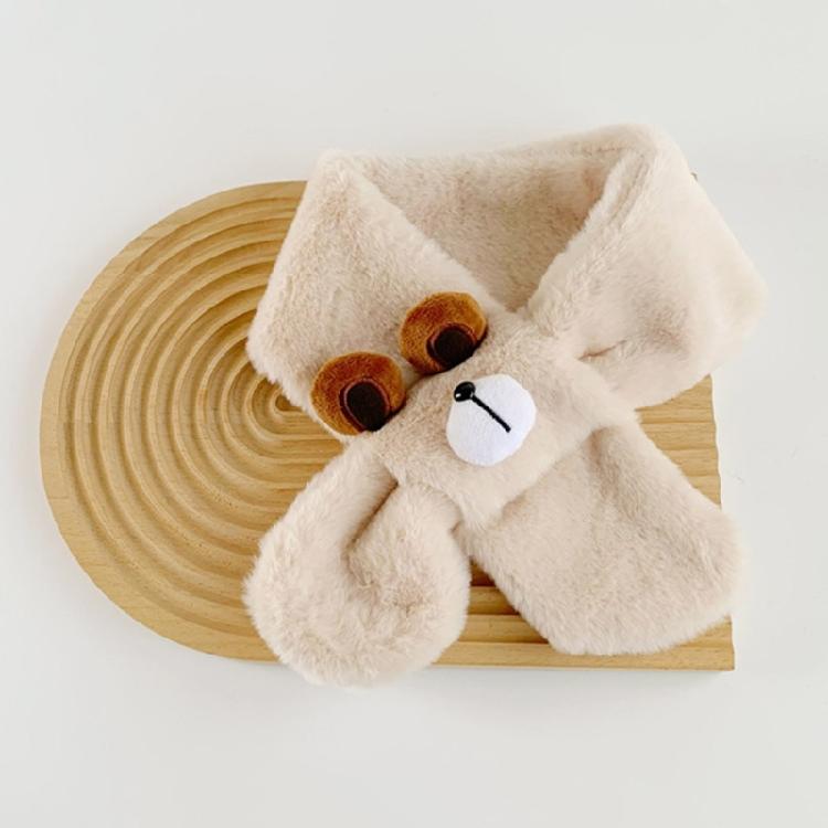 Girls Neck Scarf InsStyle Baby Cartoon Scarf Furry Plush Neck Warmer for Outdoor