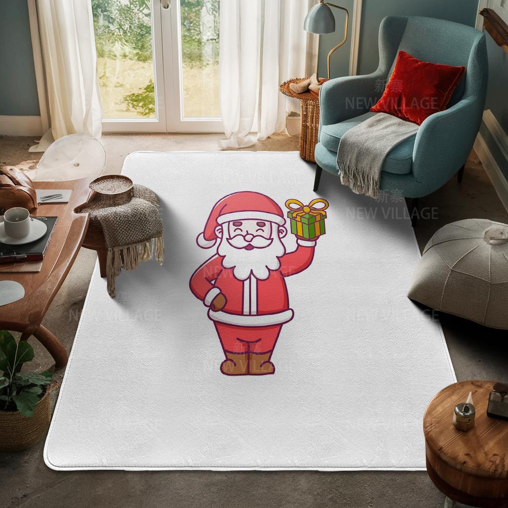 House Entrance Carpet Home Door Mat Living Room Bath Foot Bathroom Non-slip Water Absorption Rugs Bath Merry Christmas Winter