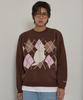 WAIKEI Maltese Argyle Crewneck Knit Brown