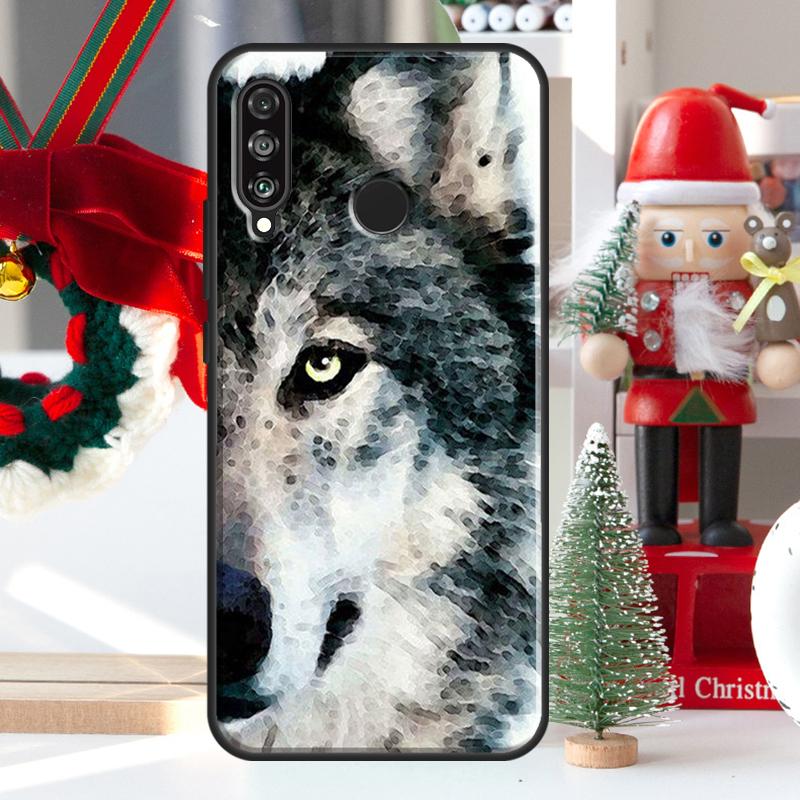 Étui Animal Loup Hurlant Pour Huawei Nova 12i 11i 8i 12s Y73 Y72 Y61 Y91 Y90 Y70 Y60 9 10 SE P60 Pro P30 P40 Lite