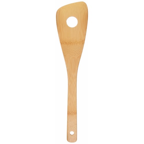 Kobo Aizawa Angled Cooking Spatula with Holes, Medium, No. 71003, Brown