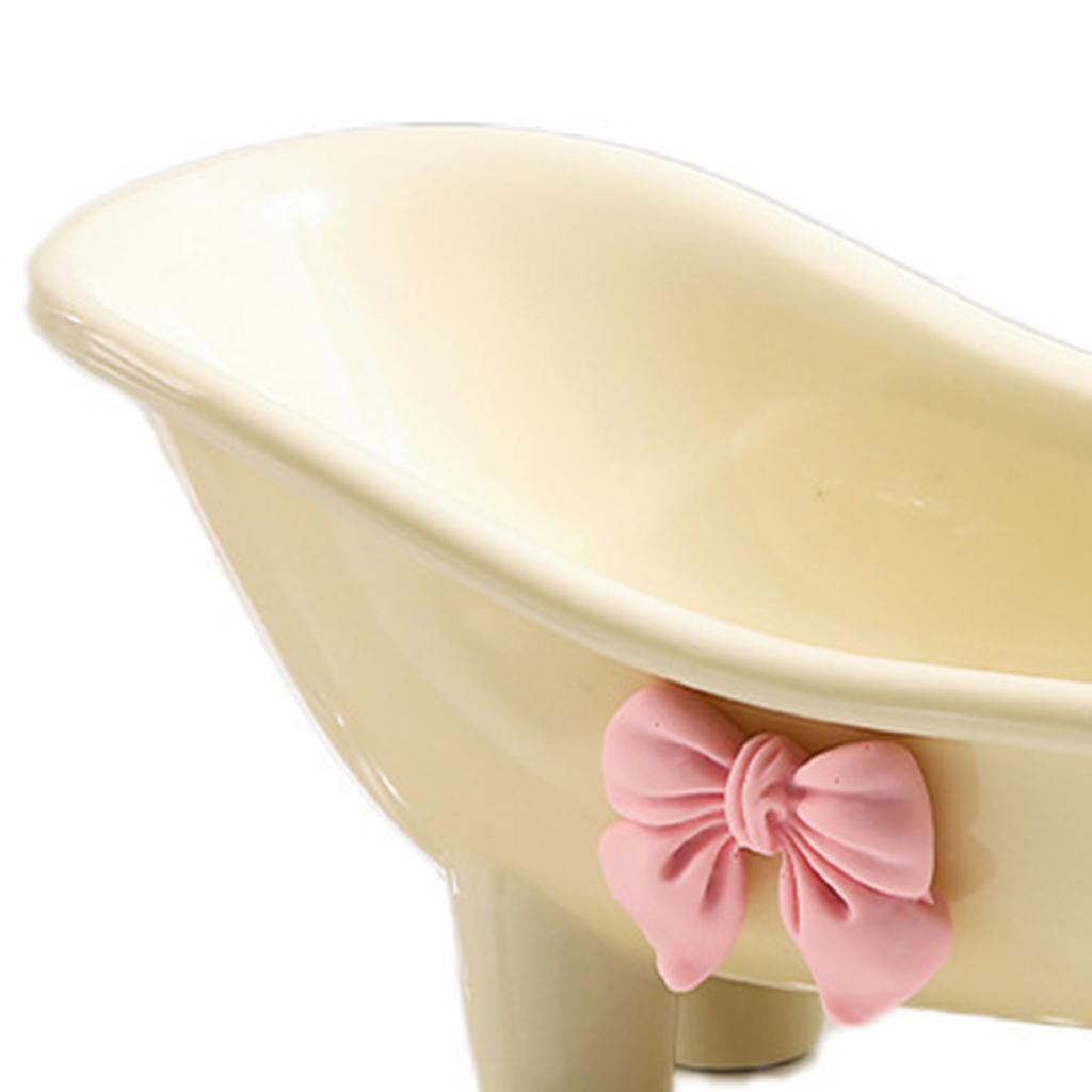 Bathtub Soap Dish Plastic Decortative Soap Dish Holder with Bow Tie for Bathroom Toilet